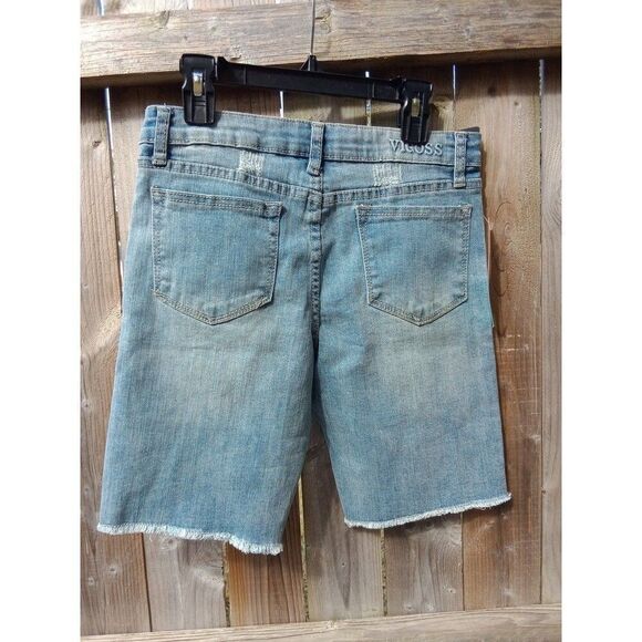 Vigoss The Thompson Bermuda Shorts Distressed Denim Blue Jean Girls 16 - Picture 5 of 5